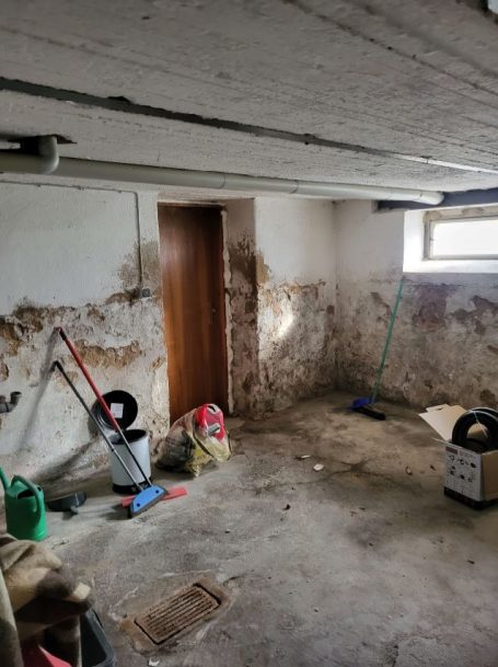 Kellersanierung feuchter Keller Schimmel Wasserschaden Putz Kellertrockung Mosbach Osterburken 